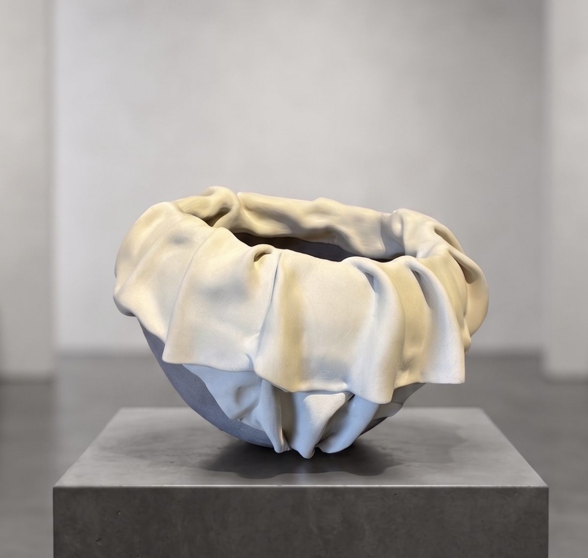 Kıvrım II — folded ceramic form, matte surface