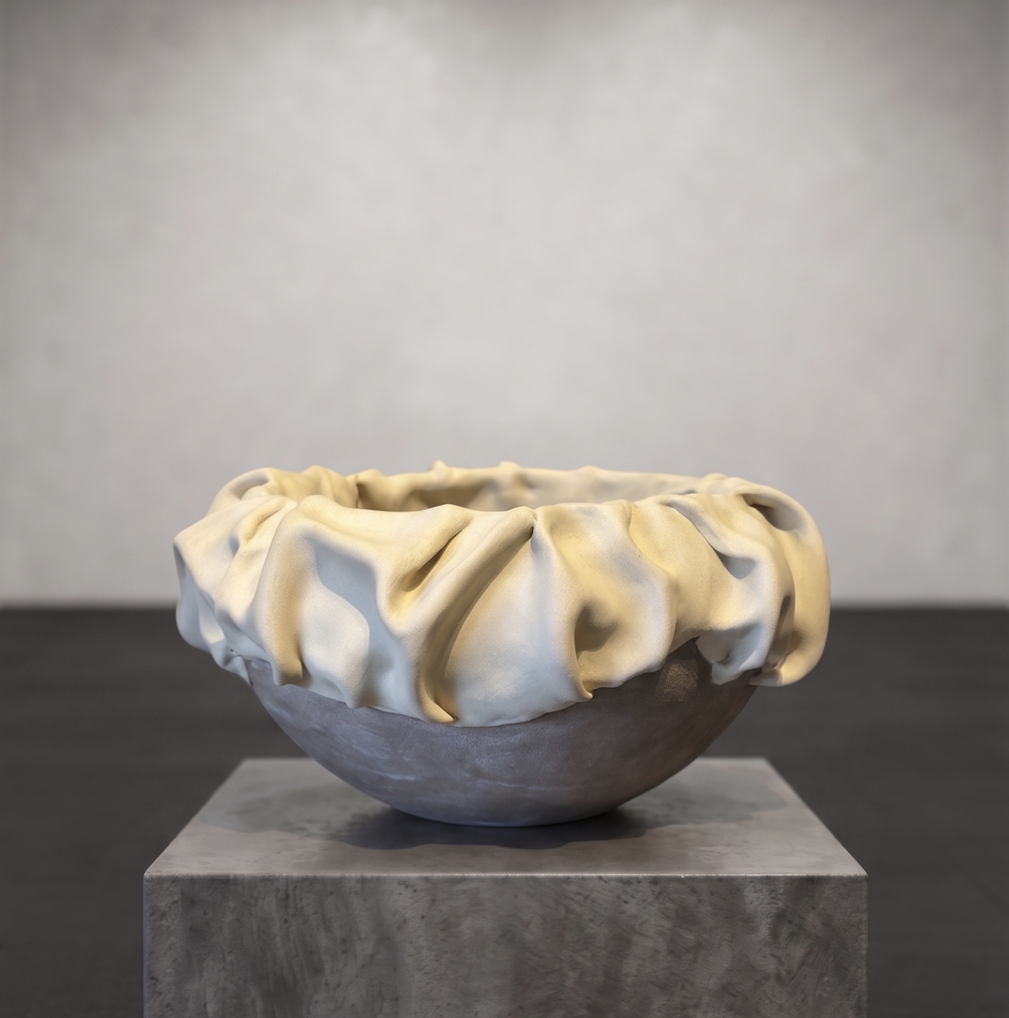 Kıvrım III — folded ceramic wall piece