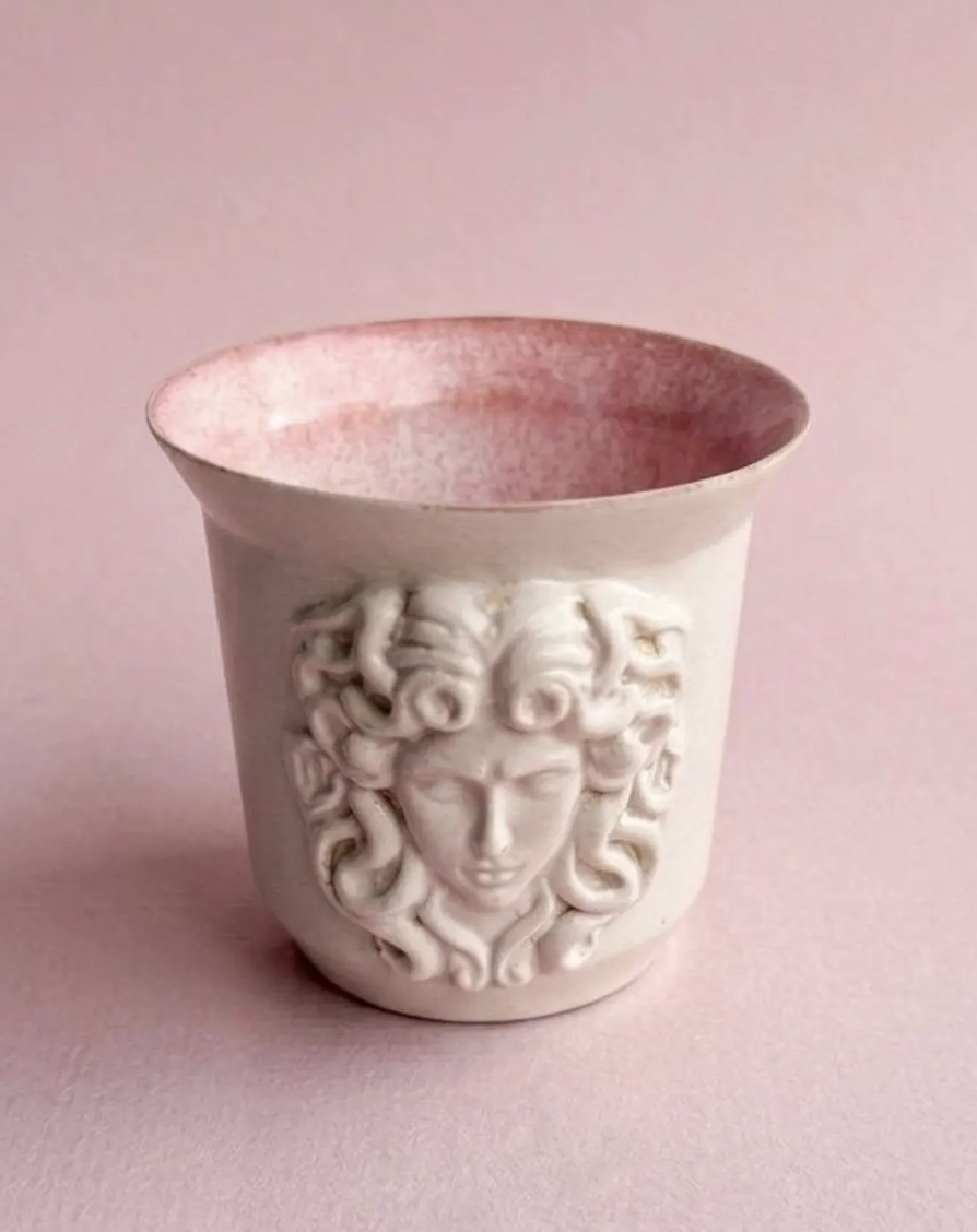 Medusa espresso cup — relief portrait