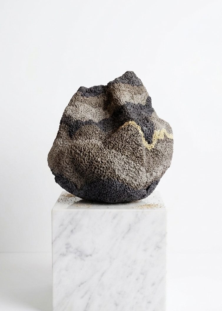 Nefes III — perforated ceramic form