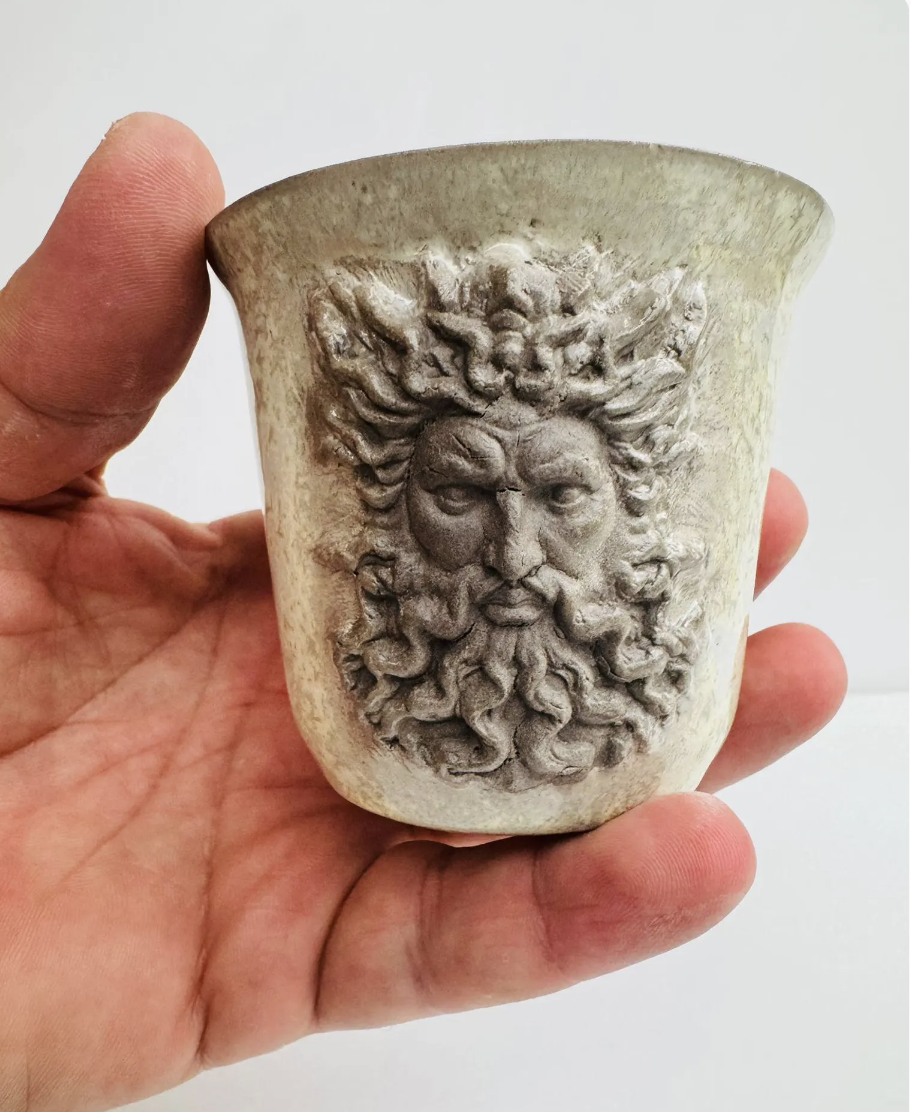 Zeus espresso cup — relief portrait